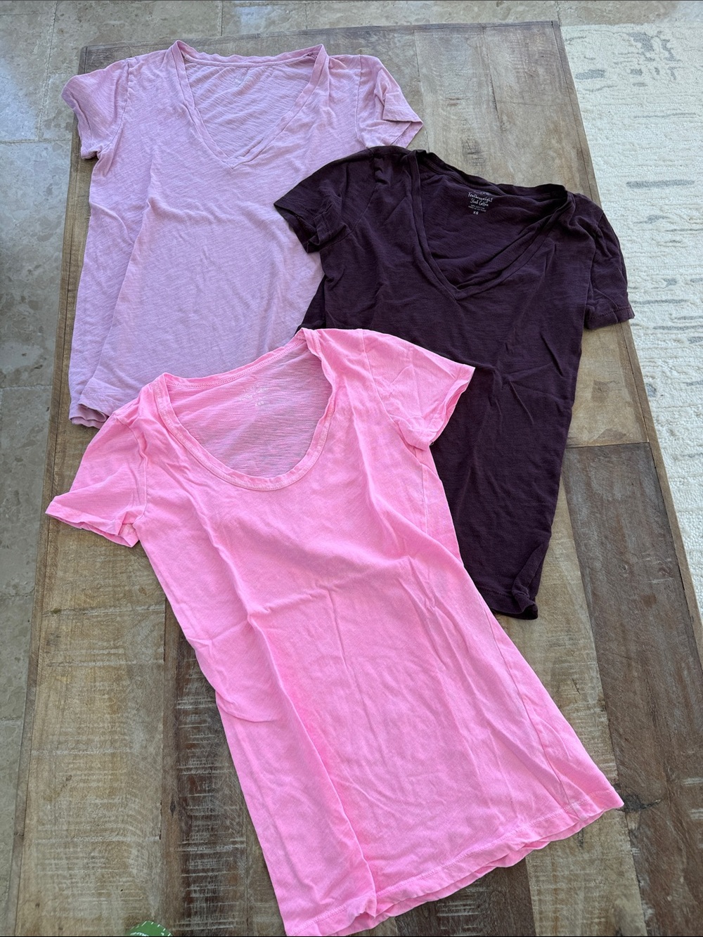 J Crew lot of three cotton tees.